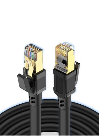 كابل إيثرنت Cat8 عالي السرعة 40 جيجابت في الثانية 2000 ميجا هرتز RJ45 سلك شبكة الإنترنت المضفر المحمي سلك LAN متوافق مع محول الألعاب PC PS5 PS4 Xbox Modem Router WIFI Extended Patch Panel -1.5M أسود - pzsku/Z2B96E07594167C4A5737Z/45/_/1718350834/1f7ceac5-ee81-41b1-8265-5fa57ca09bc1