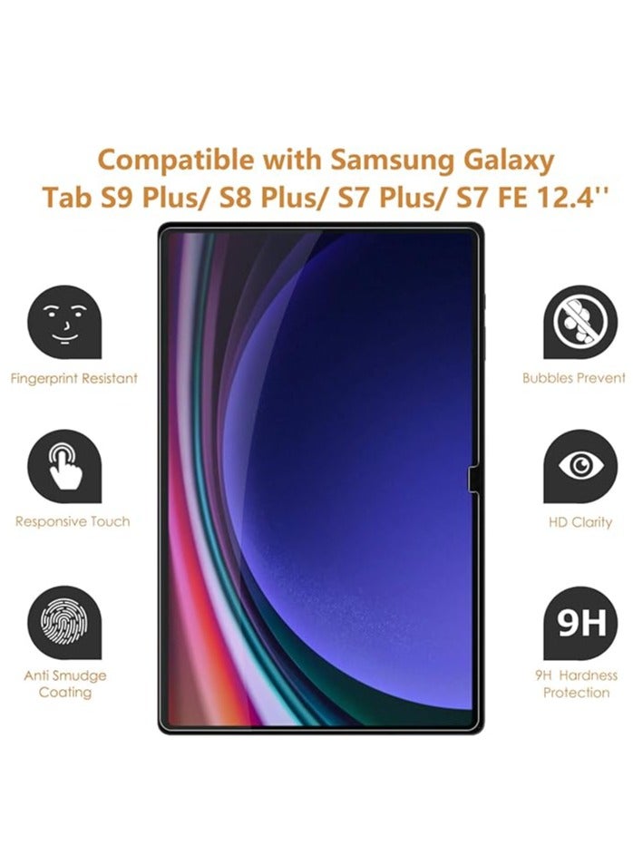 2-Pack Screen Protector Compatible with Samsung Galaxy Tab S9 Plus, S8 Plus, S7 FE, S7 Plus 12.4, 【HD Definition】 Tab S9+/S8+(SM-X800)/S7 FE (SM-T730SM-T733) /S7+ Tempered Glass(SM-T970) - Image 2