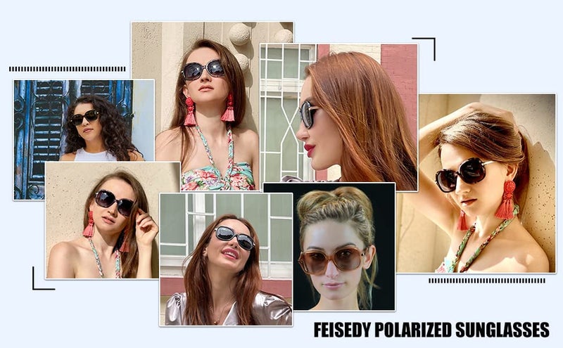 FEISEDY Classic Womens Elegant Polarized Sunglasses Ladies Wide Square Sunglasses Shades B2683 - Image 3