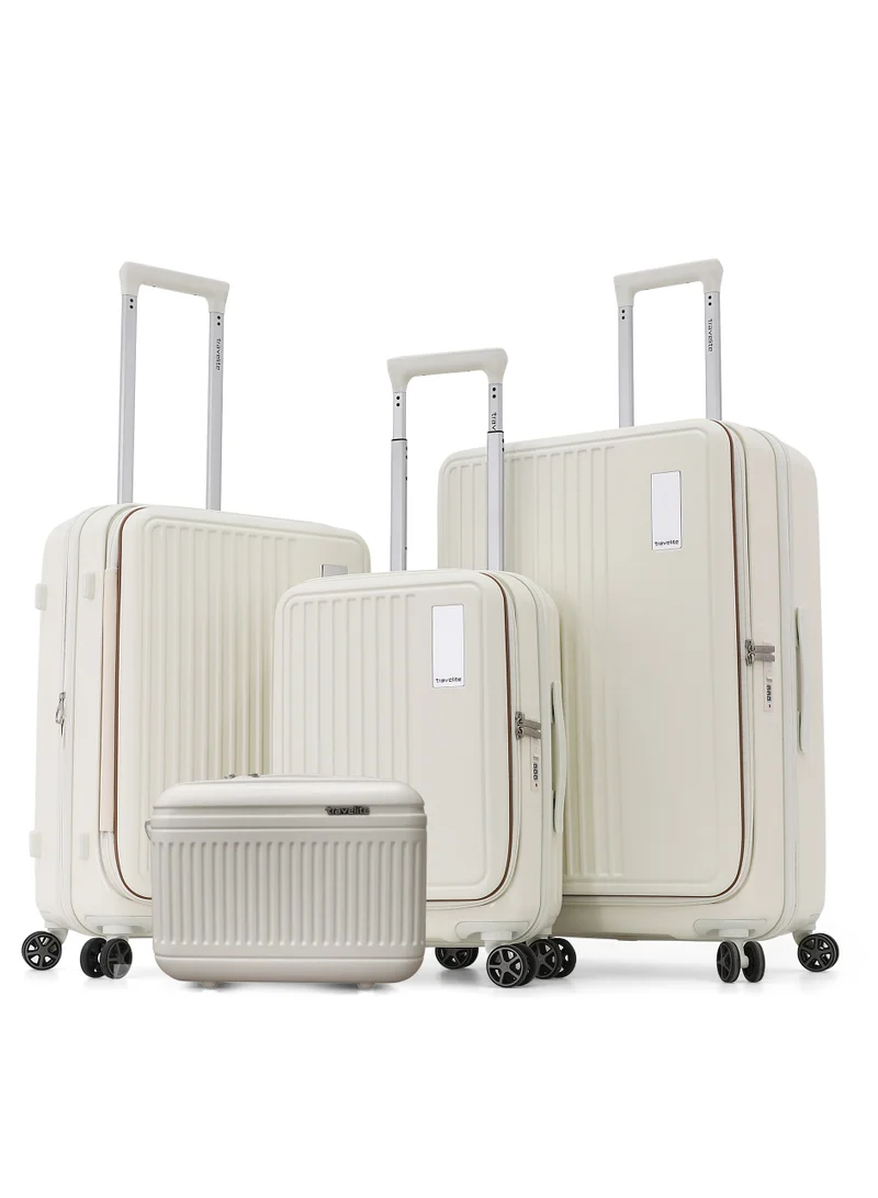travelite Travelite 4-Piece Hardside Luggage Set 28” Large, 24” Medium, 20” Carry-On + Makeup Bag, Polycarbonate (PC)