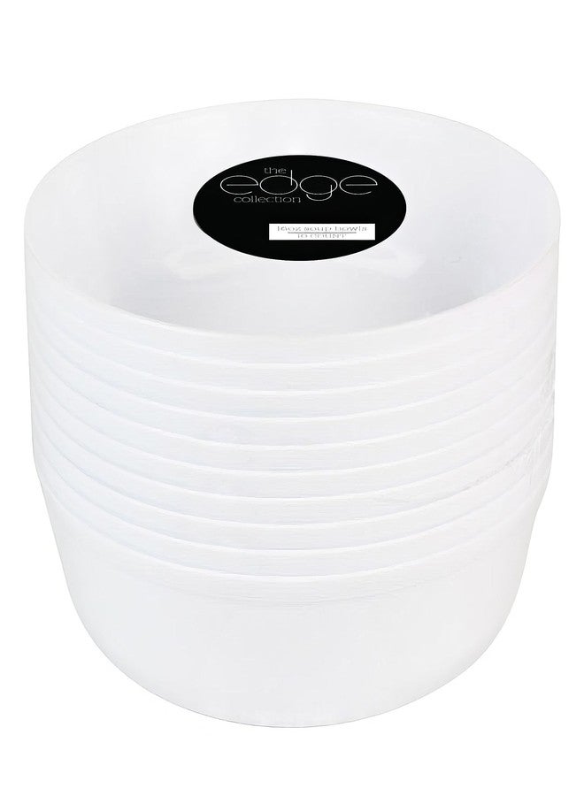 Blue Sky Edge White Bowls - 16 oz (10 Count) Disposable Round Plastic Bowls for Parties, Events & Special Occasions - Image 4