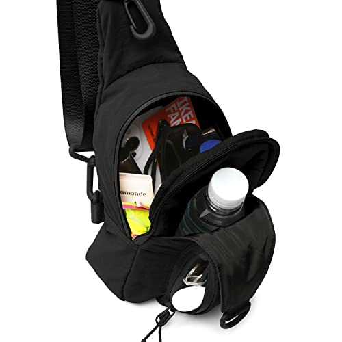 ODODOS Daily Sling Bag with Adjustable Straps Crossbody Chest Bag Lightweight Small Backpack for Casual Outdoor Traveling Hiking, Black - Image 3