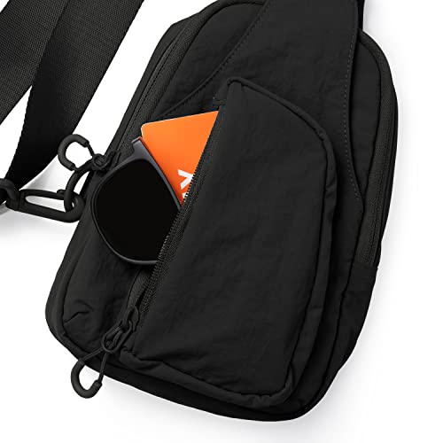 ODODOS Daily Sling Bag with Adjustable Straps Crossbody Chest Bag Lightweight Small Backpack for Casual Outdoor Traveling Hiking, Black - Image 4