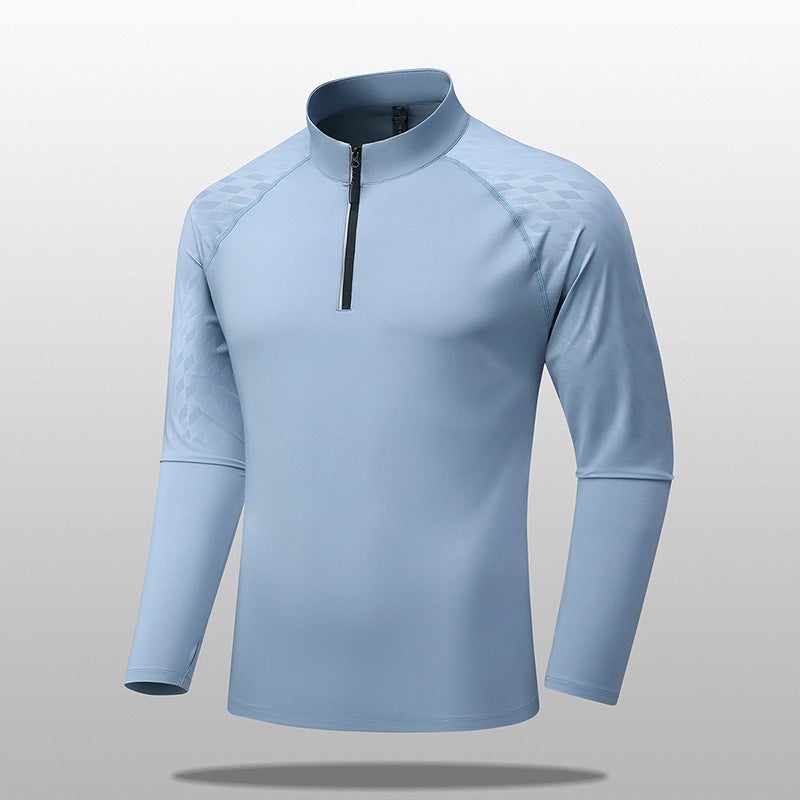 Quick-Drying Long-Sleeved Sports T-Shirt Men'S Half Zipper Top Elastic Outdoor Fitness Running Clothes - Image 5
