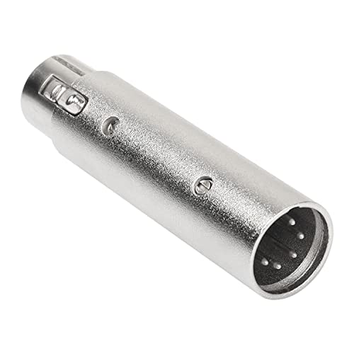 MEIRIYFA XLR 3 Pin Female to XLR 5 Pin Male Adapter Connector Gender Changer，Anodized Aluminum Adapter with Lock Release Button（Sliver-1PCS - Image 3