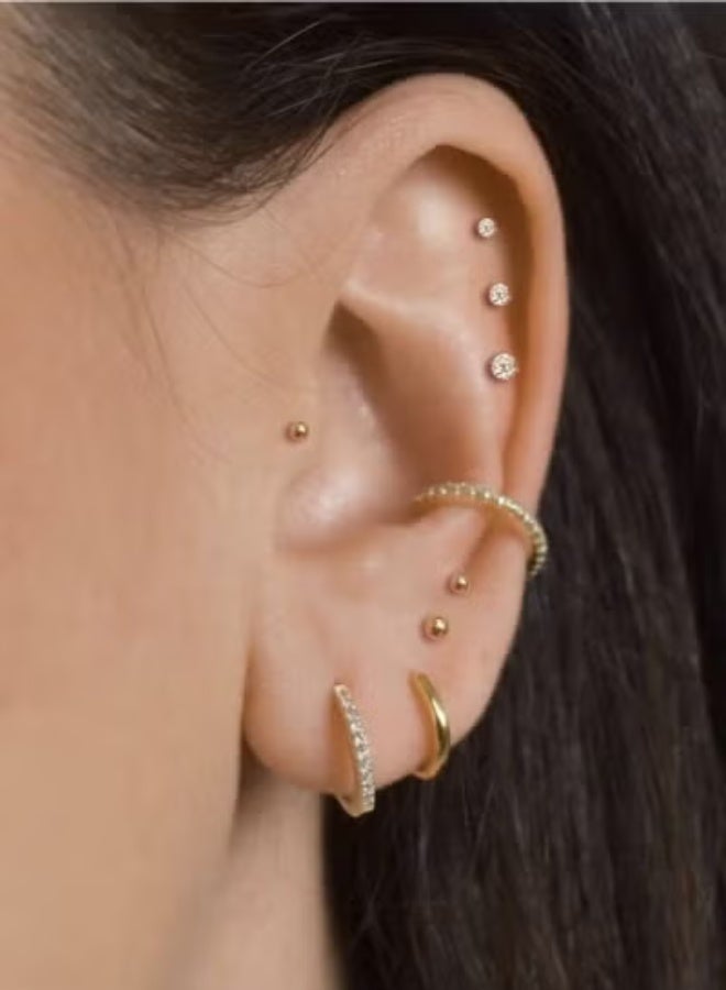 YUCCA 20 Pcs Small Gold Hoop Earrings for Women, 18K Gold Plated Stainless Steel Small Hoop Earrings Set for Multiple Piercing, Gorgeous Huggie Hoop Cartilage Helix Tragus Earrings - Image 5