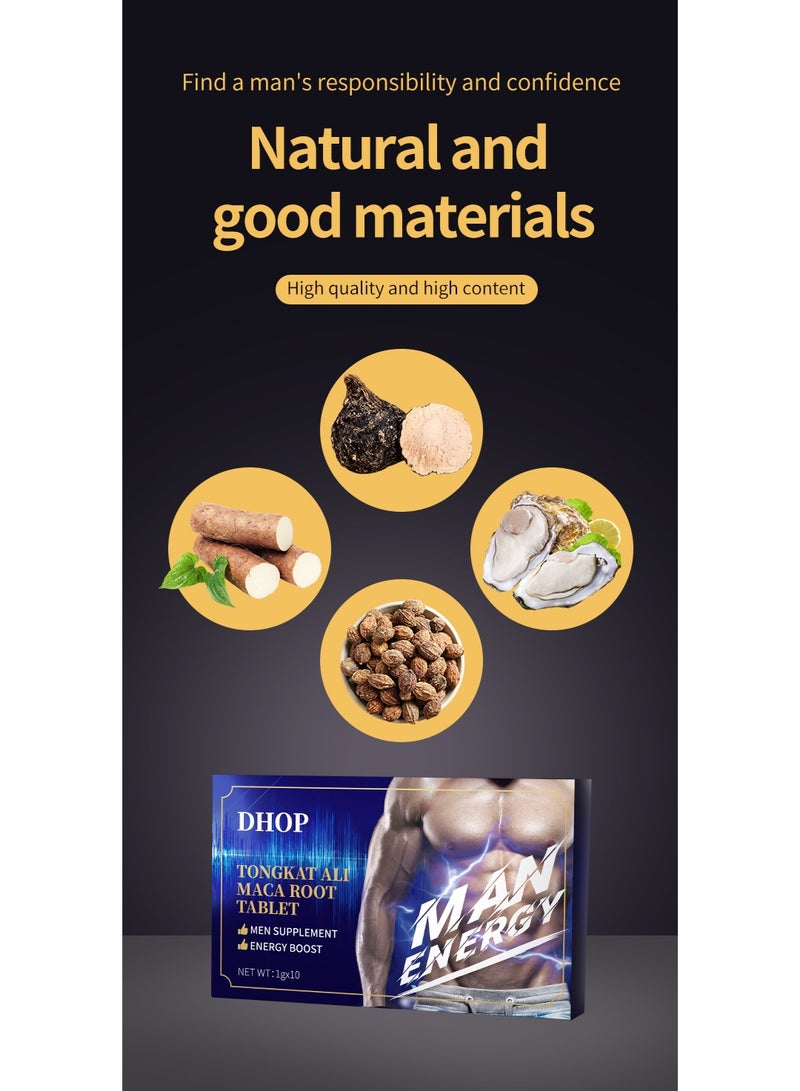 DHOP Tongkat Ali Maca Root Tablet, Men’s Energy & Stamina Boost, Male Supplement - Image 5