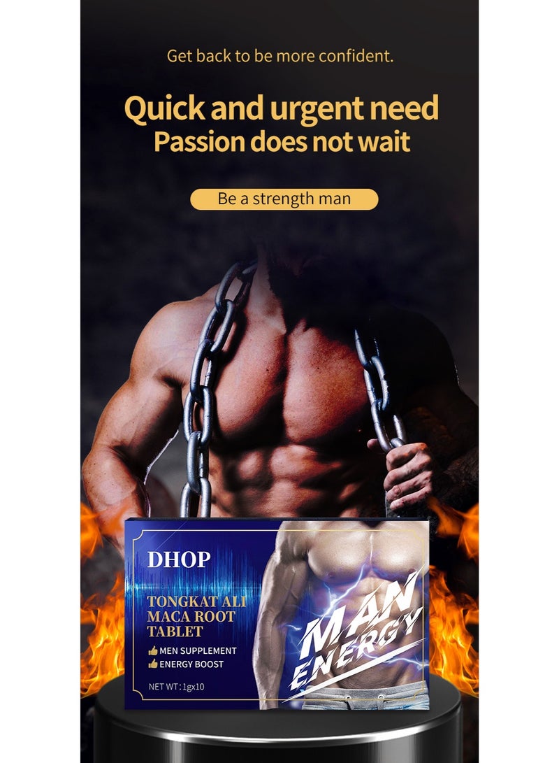 DHOP Tongkat Ali Maca Root Tablet, Men’s Energy & Stamina Boost, Male Supplement - Image 2