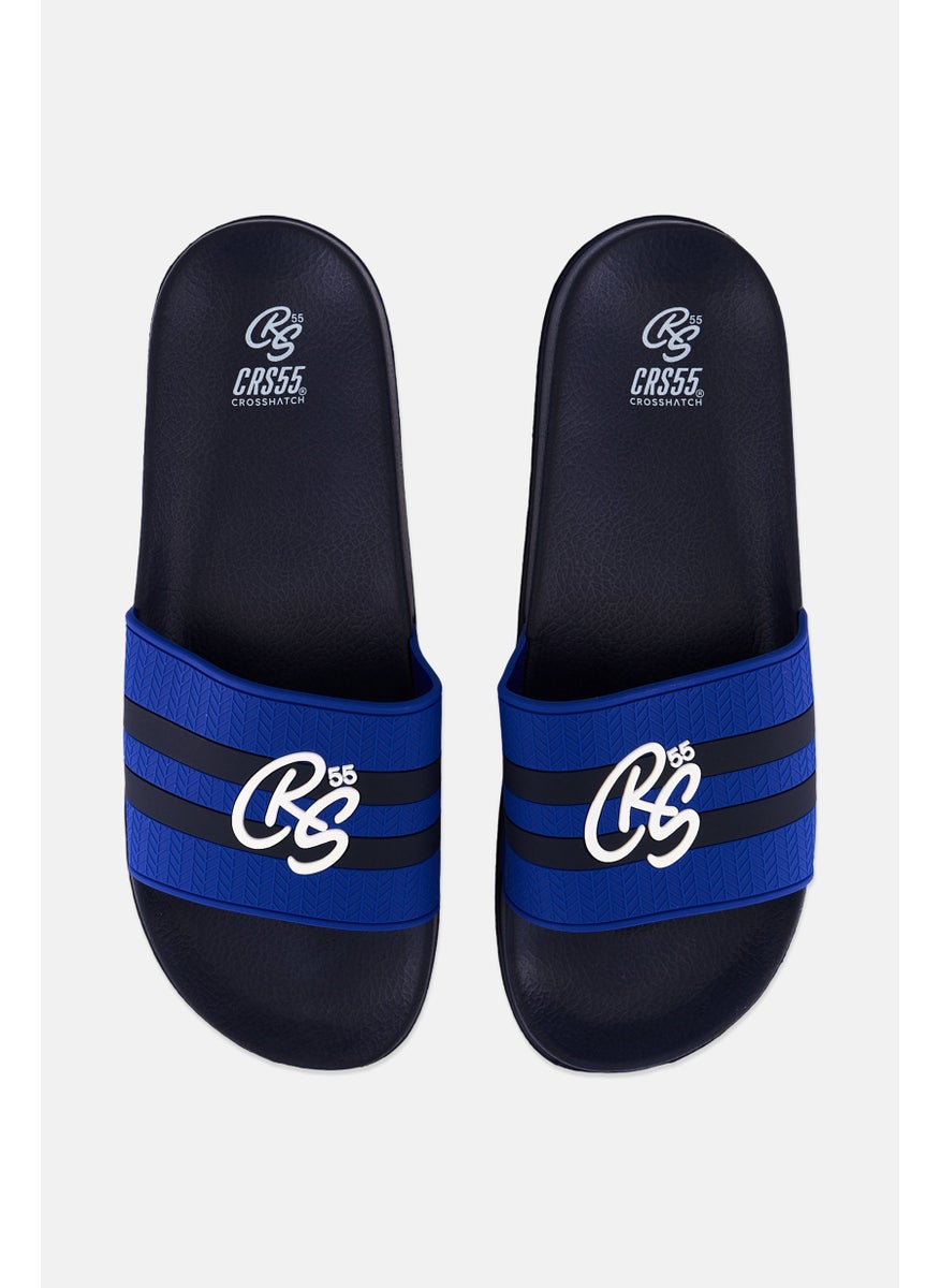 CROSSHATCH - Men Slip On Hamlax Slides, Blue - Image 1