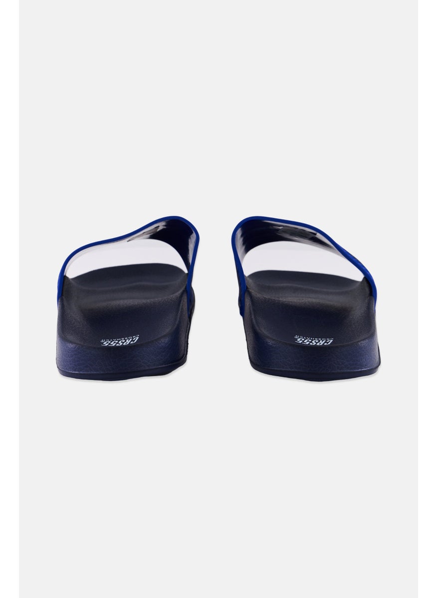 CROSSHATCH - Men Slip On Hamlax Slides, Blue - Image 1