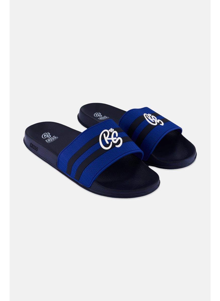 CROSSHATCH - Men Slip On Hamlax Slides, Blue - Image 1