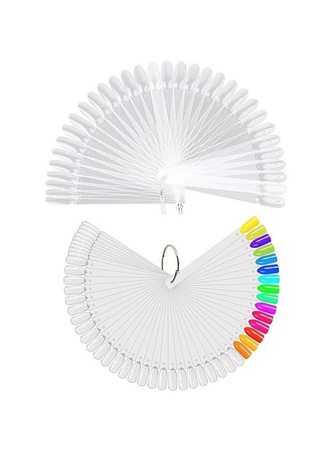 Ruby Face Rubyface Fan Shape Nail Art Polish Display Tips, False Nail Sample Sticks, Nails Practice Color Display, for Nail Home DIY Nail Salon Practice Tools Fan-shaped, 100 - Pcs - Image 1