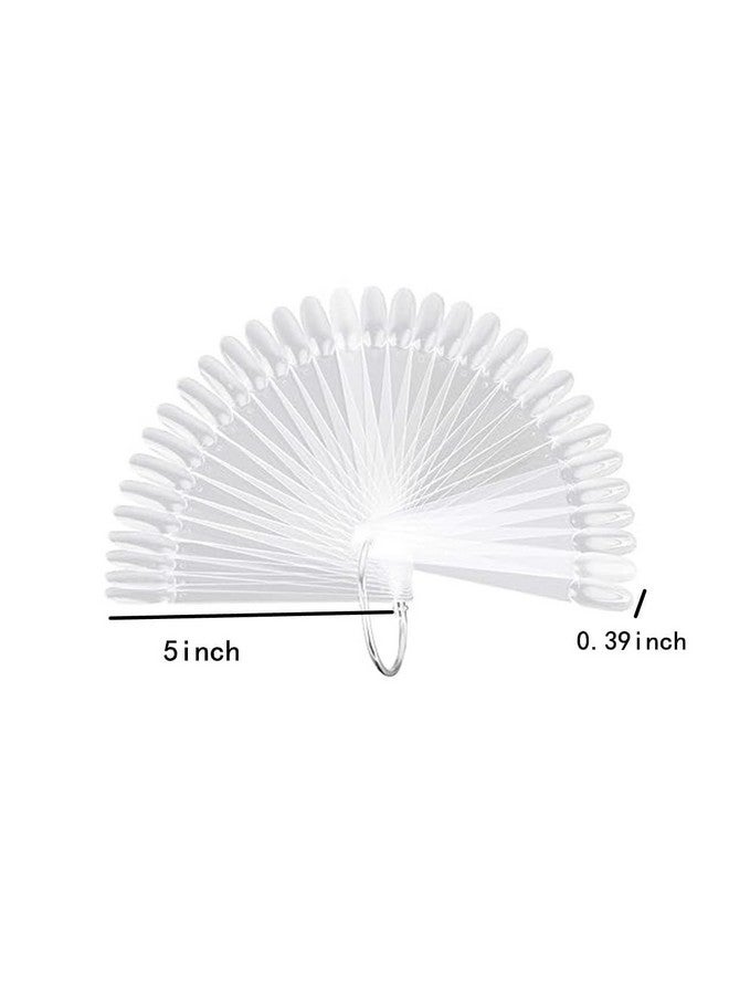Ruby Face Rubyface Fan Shape Nail Art Polish Display Tips, False Nail Sample Sticks, Nails Practice Color Display, for Nail Home DIY Nail Salon Practice Tools Fan-shaped, 100 - Pcs - Image 2