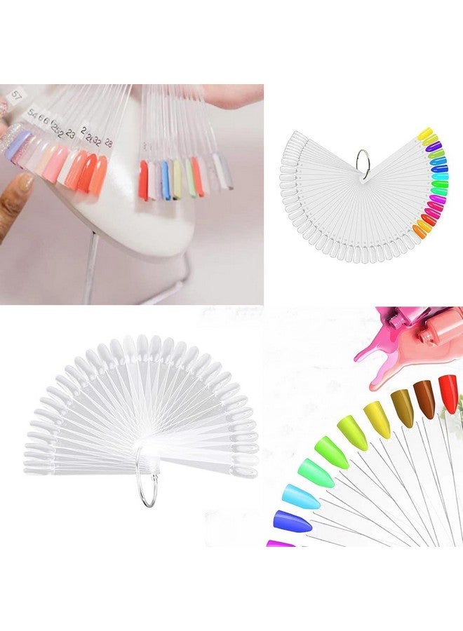 Ruby Face Rubyface Fan Shape Nail Art Polish Display Tips, False Nail Sample Sticks, Nails Practice Color Display, for Nail Home DIY Nail Salon Practice Tools Fan-shaped, 100 - Pcs - Image 4