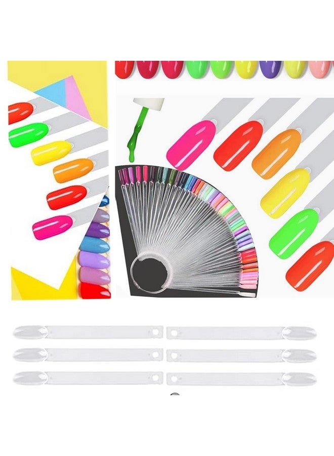 Ruby Face Rubyface Fan Shape Nail Art Polish Display Tips, False Nail Sample Sticks, Nails Practice Color Display, for Nail Home DIY Nail Salon Practice Tools Fan-shaped, 100 - Pcs - Image 5