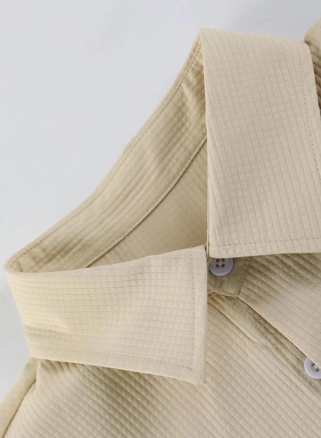 Take Two Take Two Textured Regular Fit Shirt with Flap Pocket