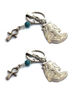 2 pieces silver with ankh key