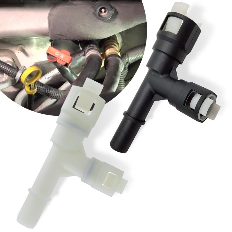 awlbed 2 PCS Car Heater Inlet Hose Joint Threeway Plastic Cooling Connector Accessories Original Replacement 15055343 15055342 Compatible with Select Cadillac Chevrolet GMC Models Black White