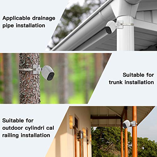 Koroao Universal Pole Mounting Bracket for Arlo Pro 2/Arlo Pro 3/4/Arlo Ultra/Arlo Essential/Wyze Cam Outdoor/eufyCam 2,Outdoor Wall Mount - Stable Multifunctional Winding Installation(1Pack,White) - Image 2
