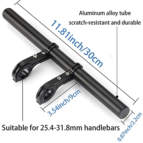 XNX Bike Bicycle Double Handlebar Extender Extension,11.8"(30 cm) Aluminum alloy Super Long Bracket Accessories，For Bike Mounts,Extender Bars, Headlights,Light Lamp,Phone Mount,For 31.8mm/25.4mm caliber - Image 3