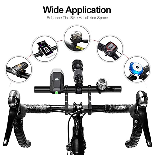 XNX Bike Bicycle Double Handlebar Extender Extension,11.8"(30 cm) Aluminum alloy Super Long Bracket Accessories，For Bike Mounts,Extender Bars, Headlights,Light Lamp,Phone Mount,For 31.8mm/25.4mm caliber - Image 4