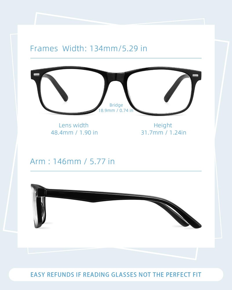 JOLISU 5 Pack Reading Glasses For Women,Spring Hinges, Sturdy and Durable（1.50 - Image 2