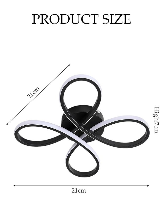 DUNISO LED Ceiling Light，Ceiling Lamp，Tri Color Light Adjustable，Can Be Embedded for Installation，Shaped Like A Four Leaf Clover With Four Flowers，Suitable for Hallway Entrance, Office, Bedroom, Kitchen，Black  - Image 2