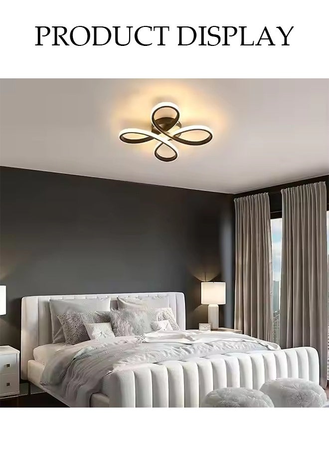DUNISO LED Ceiling Light，Ceiling Lamp，Tri Color Light Adjustable，Can Be Embedded for Installation，Shaped Like A Four Leaf Clover With Four Flowers，Suitable for Hallway Entrance, Office, Bedroom, Kitchen，Black  - Image 4