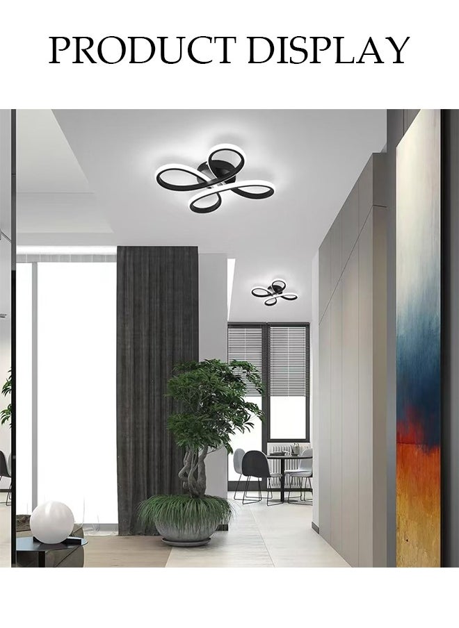 DUNISO LED Ceiling Light，Ceiling Lamp，Tri Color Light Adjustable，Can Be Embedded for Installation，Shaped Like A Four Leaf Clover With Four Flowers，Suitable for Hallway Entrance, Office, Bedroom, Kitchen，Black  - Image 5