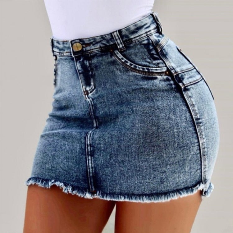 Creative 2025 Summer Export Supply Elegant Large Size Women'S Denim Hip Skirt Skirt Trendy - Image 1