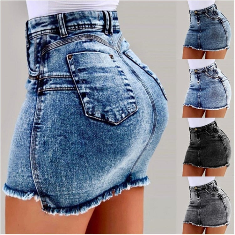 Creative 2025 Summer Export Supply Elegant Large Size Women'S Denim Hip Skirt Skirt Trendy - Image 3