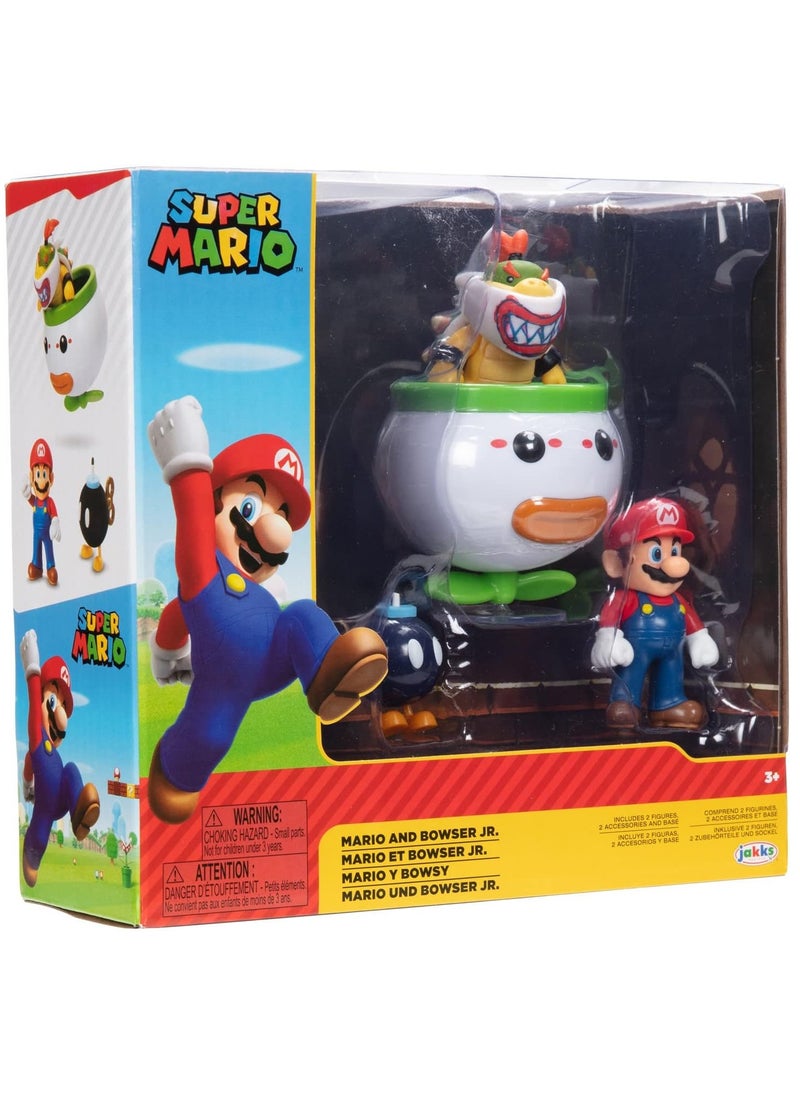 Jakks Nintendo Super Mario 2.5 Inch Mario and Bowser Jr. Clown Car  - Image 4