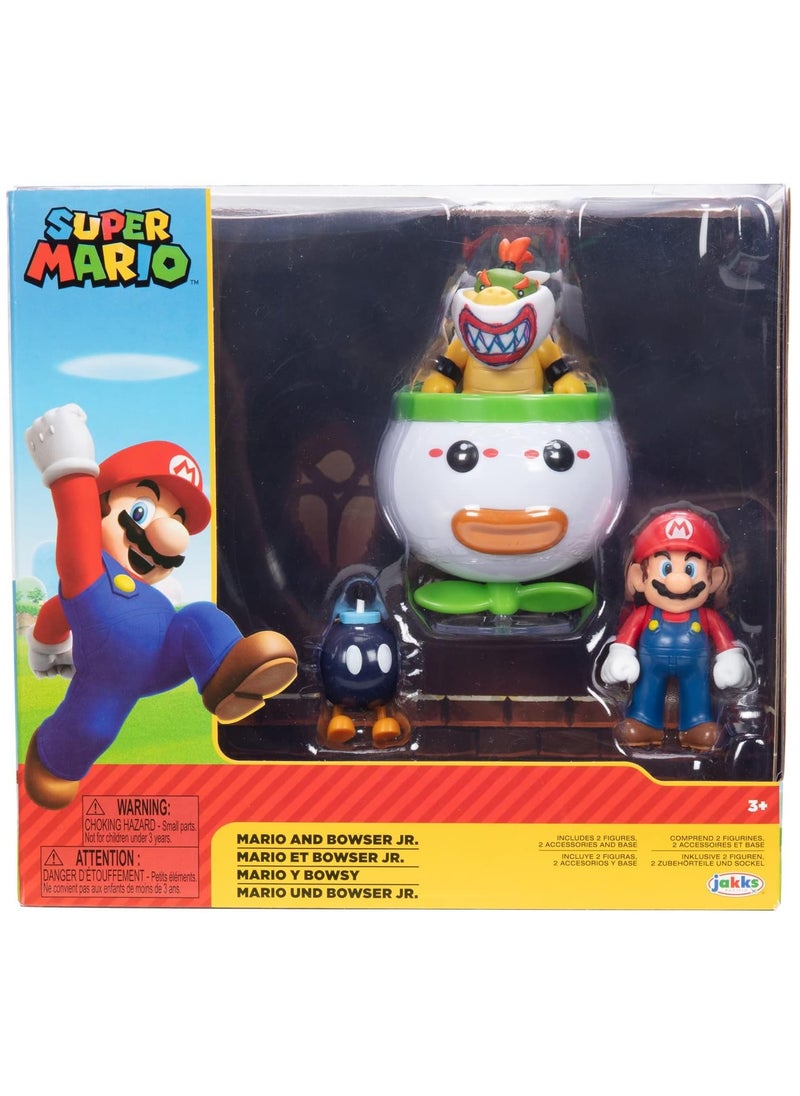 Jakks Nintendo Super Mario 2.5 Inch Mario and Bowser Jr. Clown Car  - Image 1
