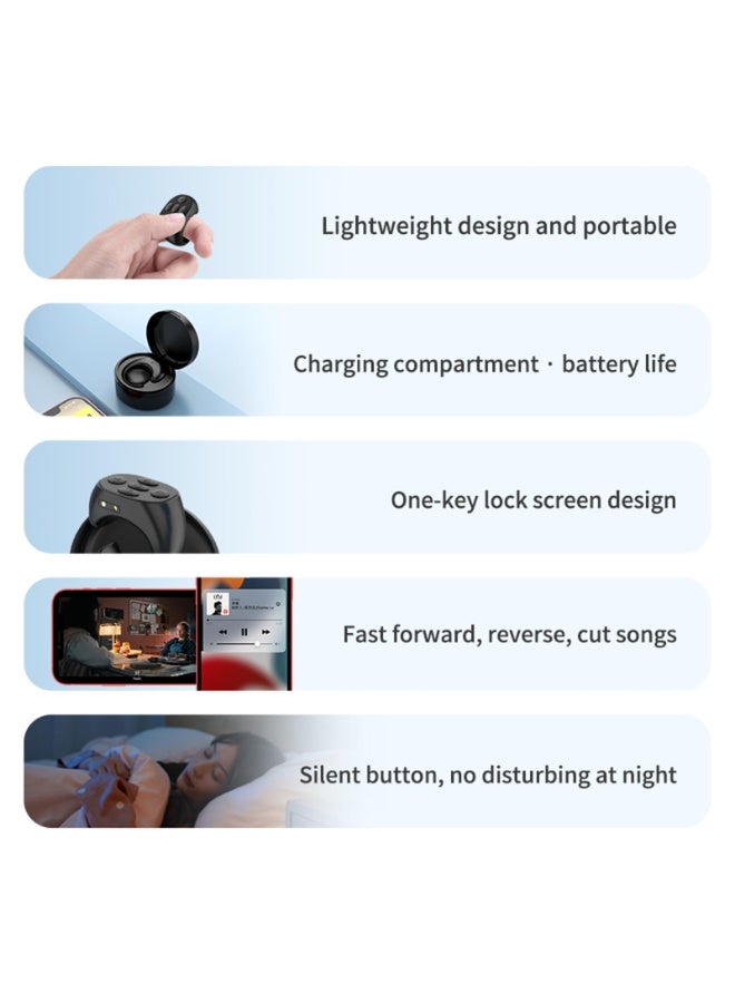 Arabest TIK TOK Bluetooth Remote Control Page Turner for iPhone iPad Android, Mini TIK TOK Wireless Scrolling Ring, Cell Phone Camera Shutter Selfie Remote, Fashion Smart Ring Remote - Image 5