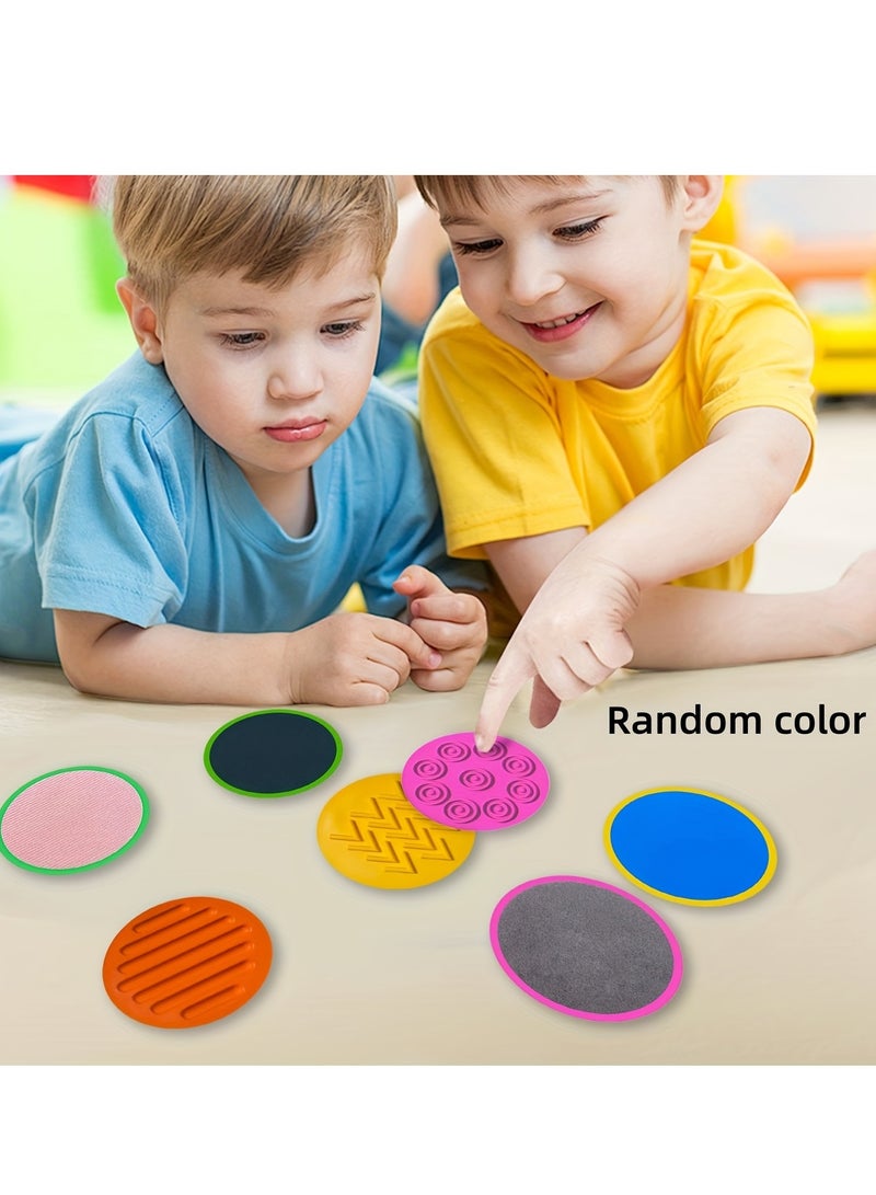 XiuWoo 10 in 1 Set Sensory Mats, Sensory Toys for Kids, Tactile Wall Panel for Autistic Children, Assorted Textured Floor Tiles Educational Learning Room Provide Fun Play Equipment Random color - Image 5