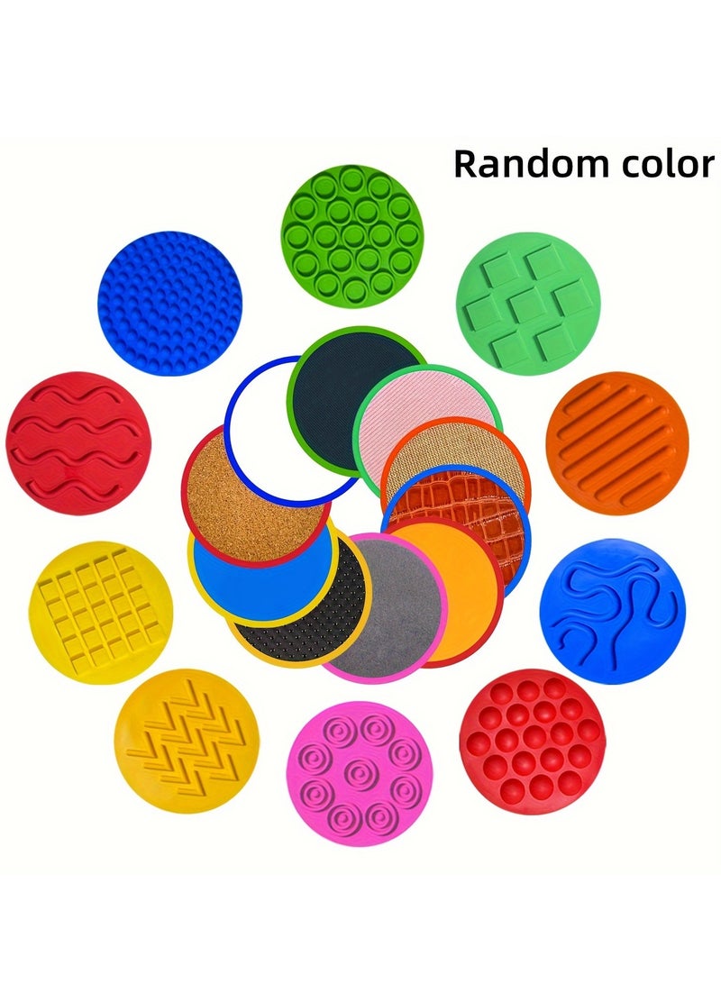 XiuWoo 10 in 1 Set Sensory Mats, Sensory Toys for Kids, Tactile Wall Panel for Autistic Children, Assorted Textured Floor Tiles Educational Learning Room Provide Fun Play Equipment Random color - Image 1