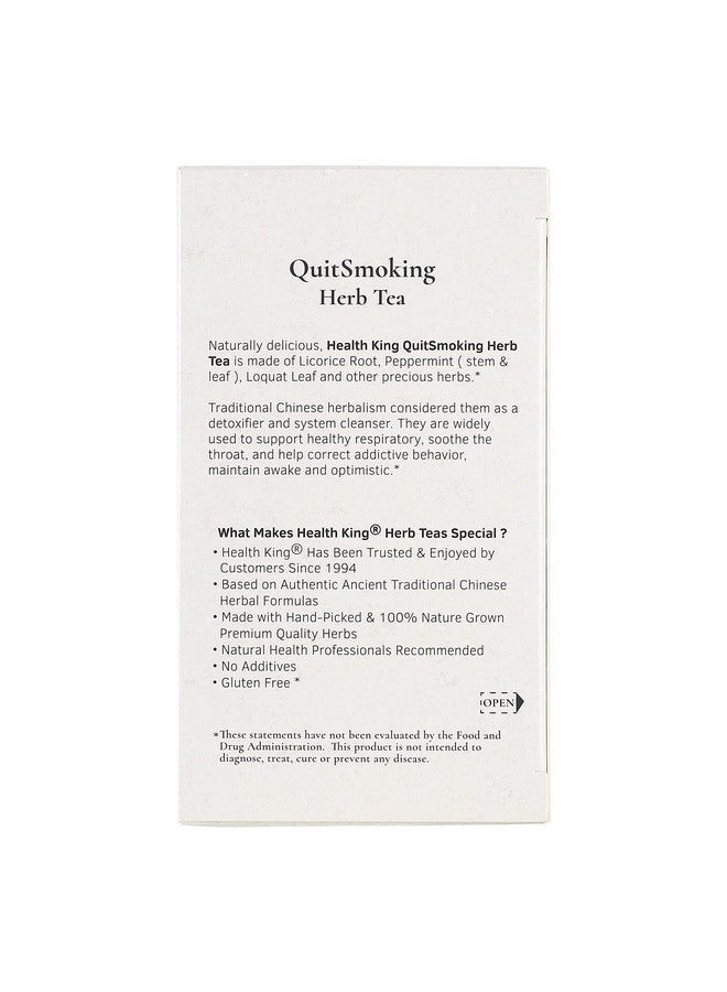 Health King StopSmoking Herb Tea, Teabags, 1.2 Ounce, 20 Count Box - Image 4