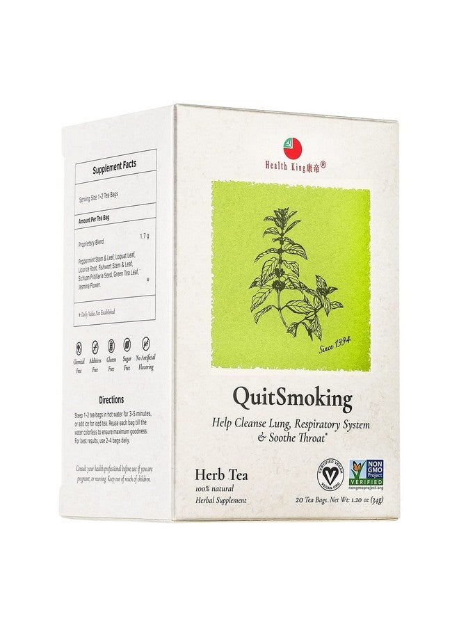 Health King StopSmoking Herb Tea, Teabags, 1.2 Ounce, 20 Count Box - Image 1
