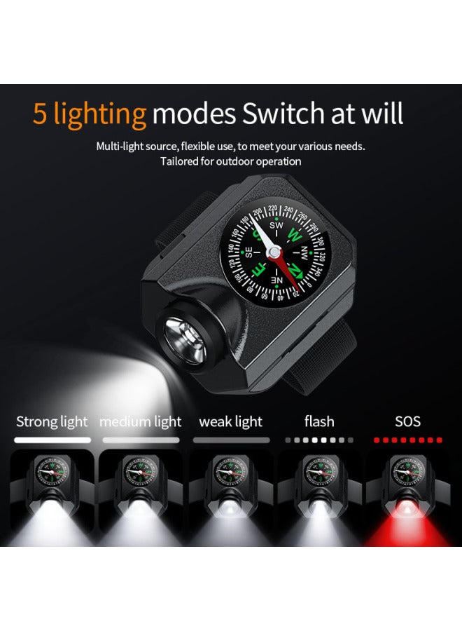 Cross Border Outdoor Camping XPG Wrist Light Wild Survival Climbing Adventure Compass Watch Led Running Light-Color:W04-Compass Lighting Wrist Light  - Image 3