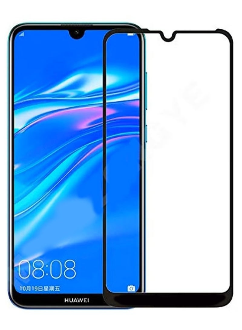 M7molge Full Coverage Glass Screen Protector for Huawei Y6 2019 - Black Frame 