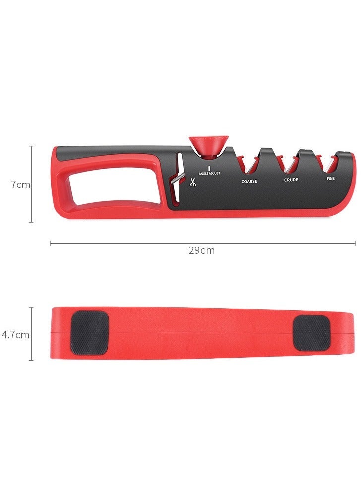 Adjustable Knife Sharpener with 6 Adjustable Grinding Gears Non-Slip Bottom Professional Kitchen Knife Sharpening Tool for Home - Image 4