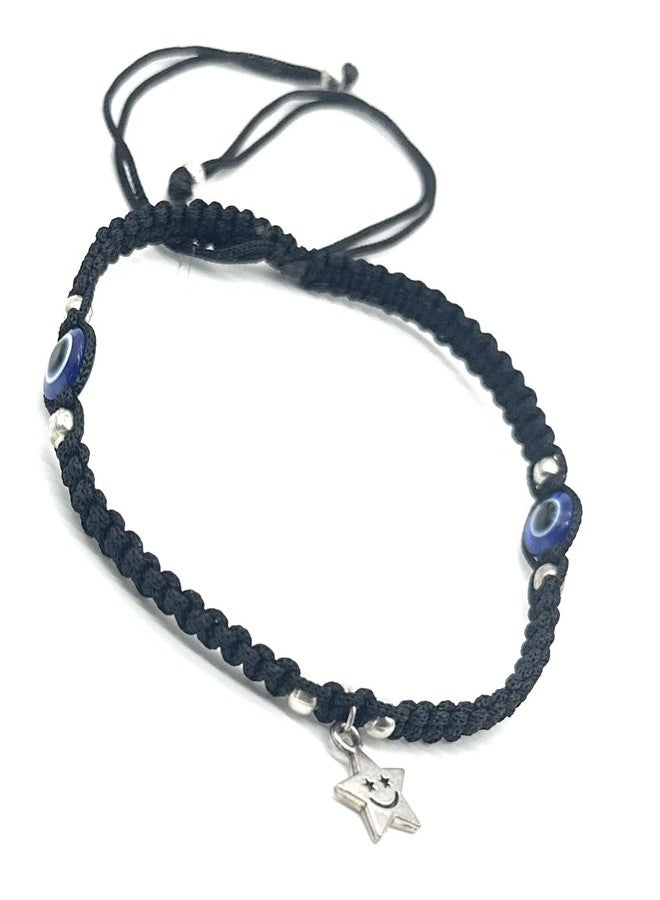 Jyokrish Handmade Adjustable Black Thread Hnaging Smile Star evil eye Anklet For Women | girls | Nazariya |Payal | Adult |Free Size | Pair of 1 - Image 5