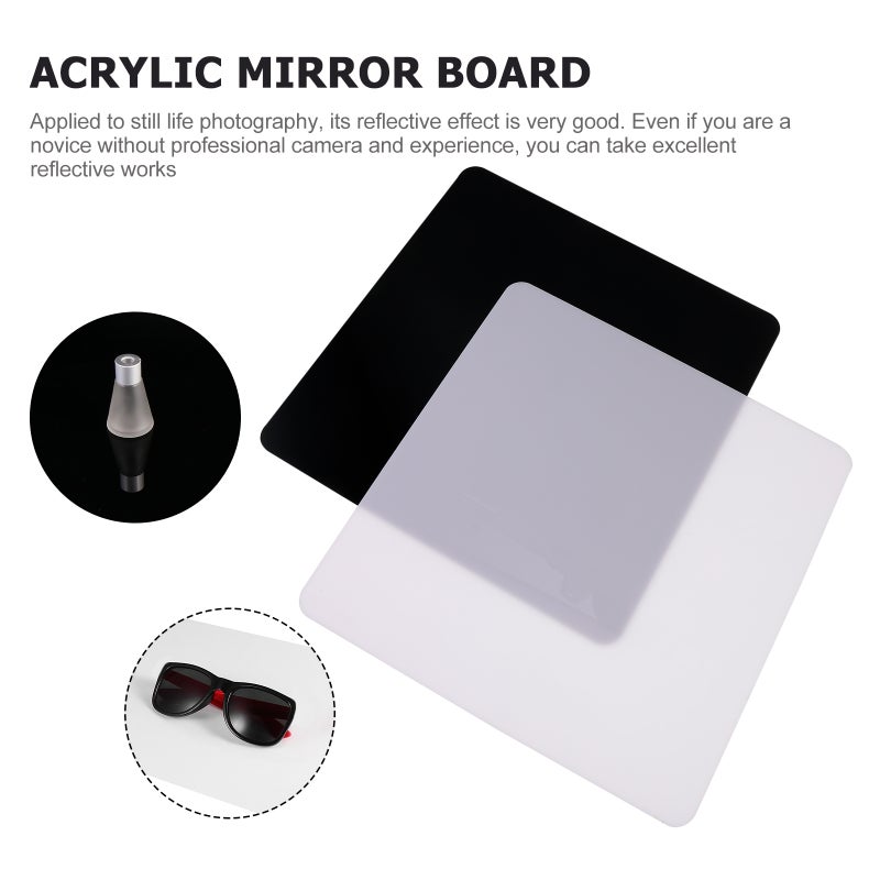 2pcs Mirror Plate Photo Backdrops Props Reflector Background Ornaments - Image 4