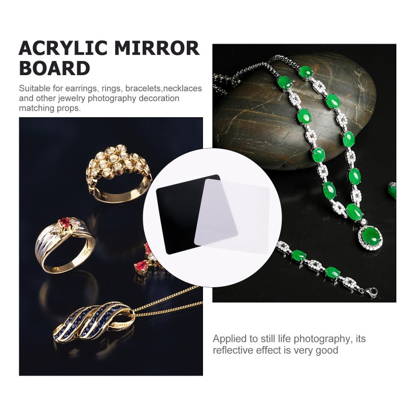 2pcs Mirror Plate Photo Backdrops Props Reflector Background Ornaments - Image 2