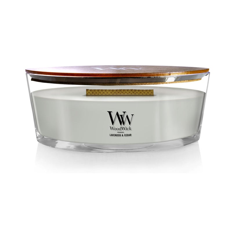 Woodwick Ellipse Scented Candle Lavender  Cedar 16oz  Up to 50 Hours Burn Time