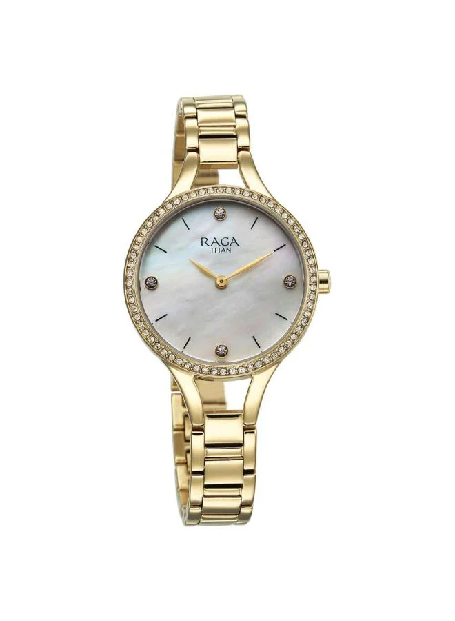 TITAN Women Analog Display Watch With Gold Metal Strap - 95275YM01