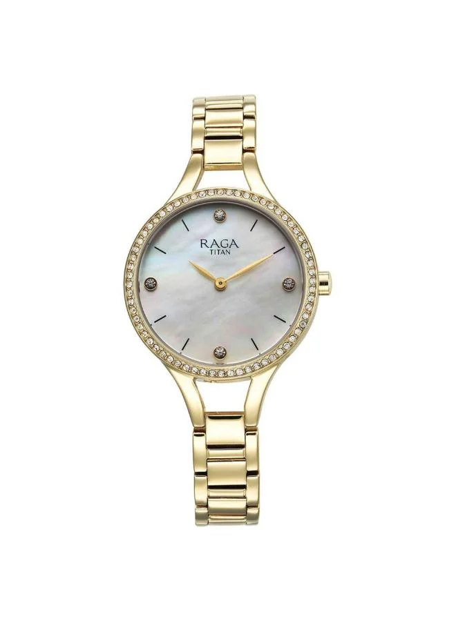 TITAN Women Analog Display Watch With Gold Metal Strap - 95275YM01