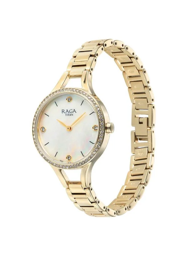 TITAN Women Analog Display Watch With Gold Metal Strap - 95275YM01