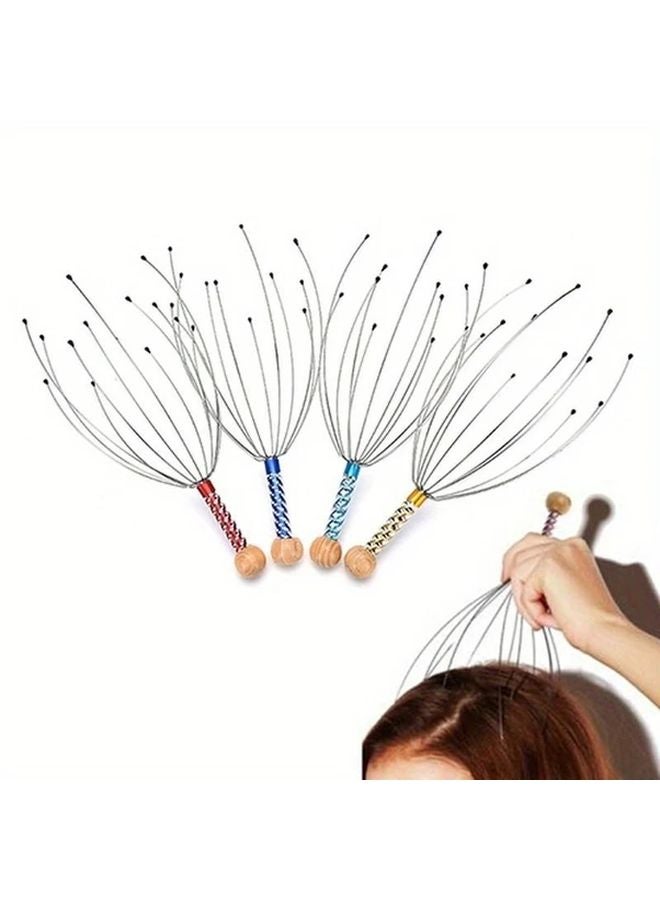 Random Color Octopus Head Massager For Scalp Neck Stress Relief And Spa Relaxation - Image 1