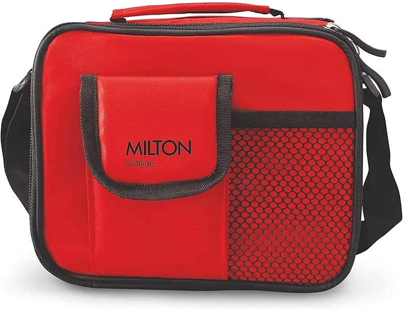 Milton MILTON New Steel Combi Lunch Box with Insulated Fabric Jacket, 3 Stainless Steel Containers 280 ml Each & 1 Plastic Tumbler with lid 400 ml, Leak-Proof Tiffin for Office, College, Picnic, Red  - Image 3